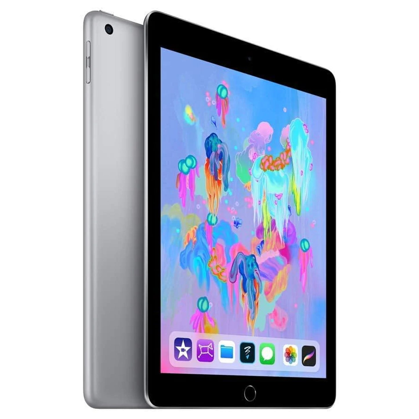 Apple iPad (6th Gen) – 9.7" Retina Display, A10 Fusion Chip, 32GB, Wi-Fi, 8MP Rear & 1.2MP Front Camera, All-Day Battery Life – Space Gray (Renewed)